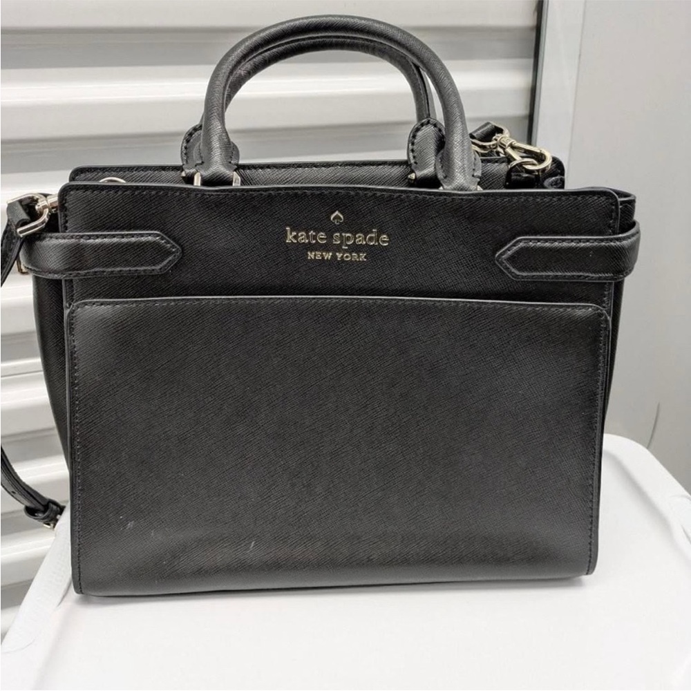 kate spade Charcoal Black Leather Satchel - Picture 2 of 9